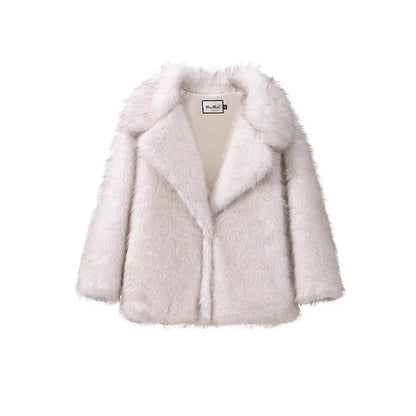Women's Fake Fur Lapel Fashionable Warm Faux Coats