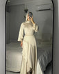Women's Wear Satin Pure Color Ruffles Large Dresses