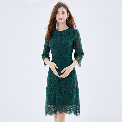 Eyelash Lace Dress Slightly Fat Fashion Match Dresses