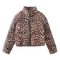 Women's Spring Street Fashion Leopard Print Stand-up Coats