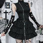 Women's Vintage Zipper Dress Personality Street Punk Dresses