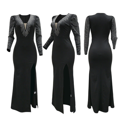 Women's Style Dress Gown Deep V High Dresses
