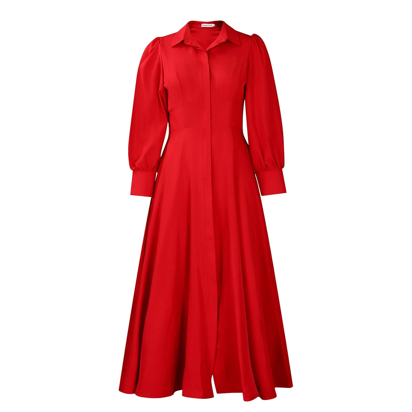 Women's Long Sleeve Big Hem Shirt Dress Fashionable Dresses