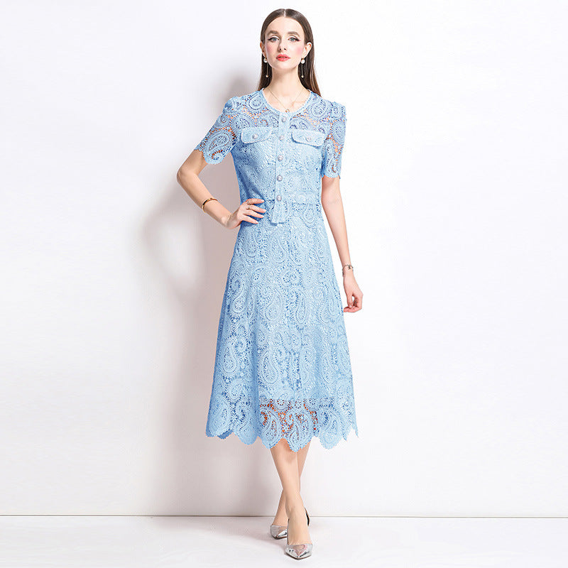 Women's Lace Dress For Graceful Fashionable Two-piece Clothing