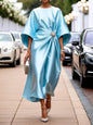 Women's Commuting Elegant Flower Beads Decorative Satin Dresses