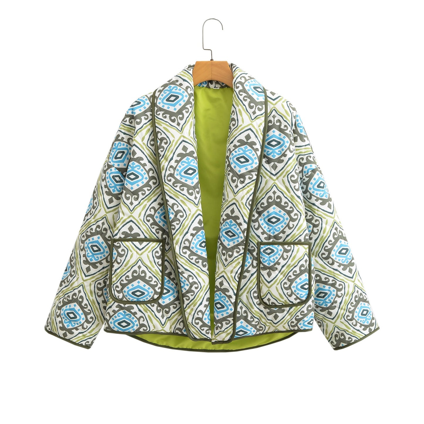 Fake Two Pieces Contrast Color Small Coats