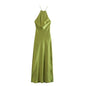 Women's Summer Hot Strap Dress Silk Satin Dresses