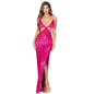 Women's Sequins Backless Dress High Sense Split Dresses