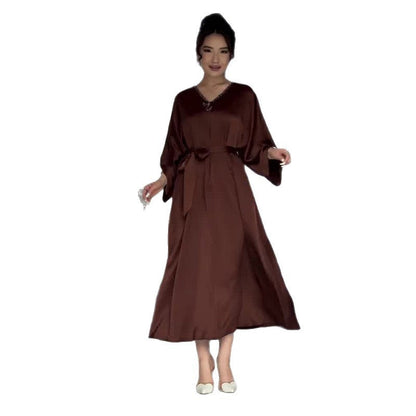 Women's Autumn Waist Trimming Lace Up Brown Clothing