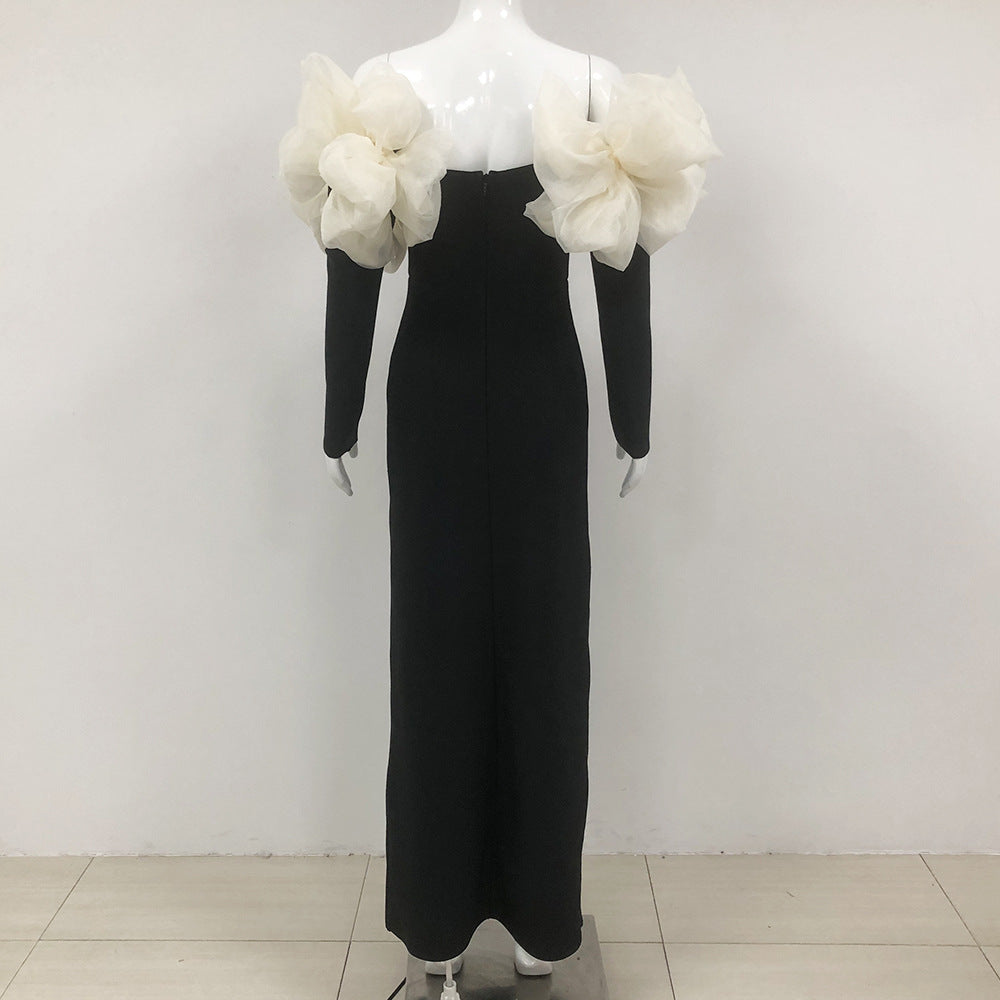 Women's Fashion Slimming Flower Tube Bandage One-piece Dress Tops