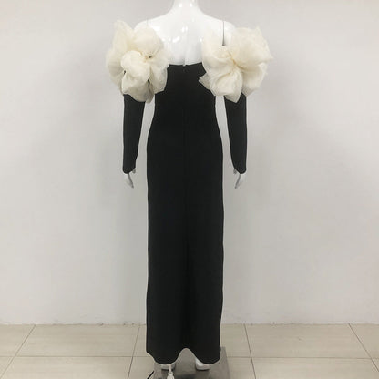 Women's Fashion Slimming Flower Tube Bandage One-piece Dress Tops