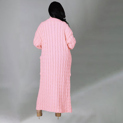 Women's Fashion Casual Long-sleeved Long Solid Color Sweaters