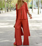 Fashion Loose Three-piece Set Strap Trousers Suits