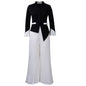 Women's Large Fashion Bell Sleeve Pleated Wide Leg Suits