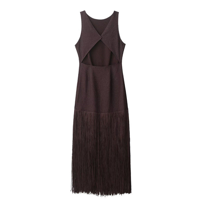 Women's Autumn Fashion Sexy Hot Tassel Dress Dresses