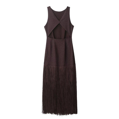Women's Autumn Fashion Sexy Hot Tassel Dress Dresses