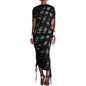 Women's Pleated Drawstring Zipper Irregular Dress Dresses