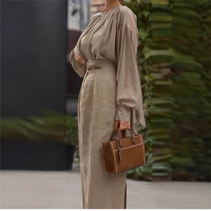 Women's French Style Long Sleeve Solid Color Suits