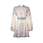 Design High Version Single-breasted Stand-up Collar Puff Sleeve Dresses