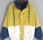 College Style Loose Color Matching Hooded Coats