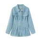 Women's Stylish Graceful Simple Lapel Waist Denim Coats
