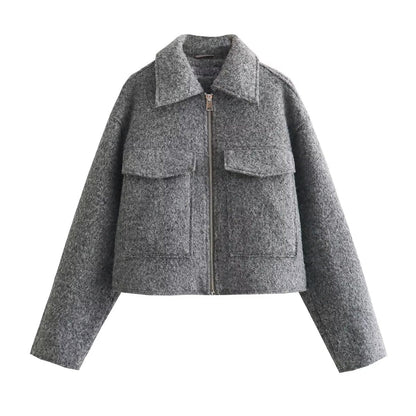 Women's Autumn Street Fashion Bead Leather Coats