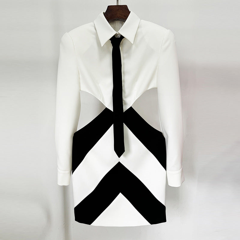 Fashion Graceful Personality Series Hollow Tie Waist Dresses