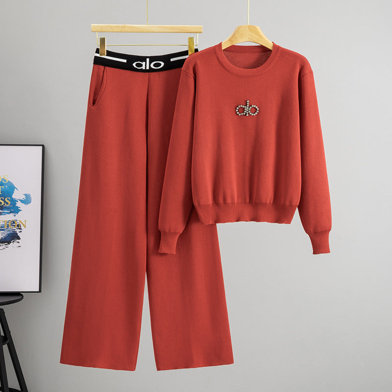 Women's Elegant Sports Simple Fashion Rhinestone Letter Suits