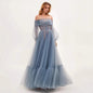 Women's Long Mesh Sleeve Dress Tulle Dresses
