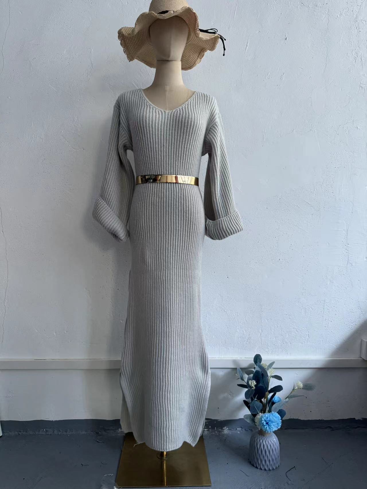 Knitted Pullover Fashionable Intellectual Long Slim Sweaters