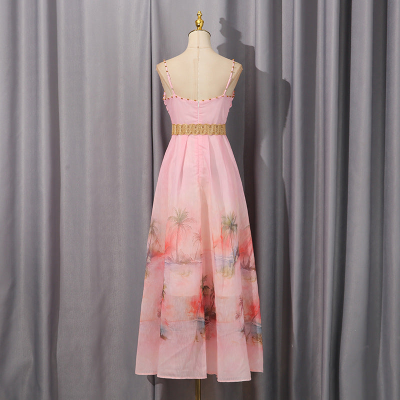 Women's French Gentle Sweet Style Suspender Dress Summer Sexy Dresses