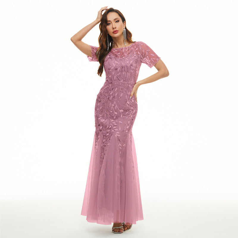 Dress Embroidered Sleeve Slim Bridesmaid Summer Shorts