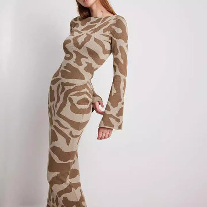 Popular Slim Fit Fashion Printed Dress Dresses