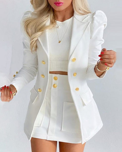 Fashion Printed Long Sleeve Casual Small Suits