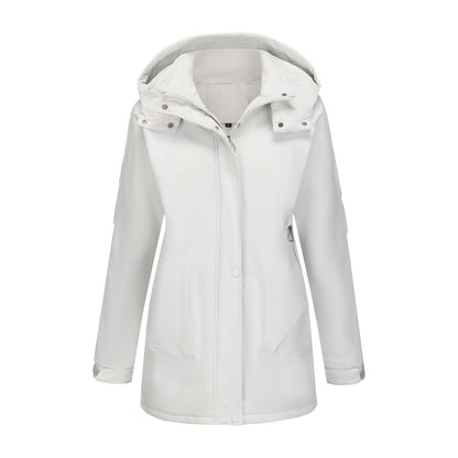Women's Detachable Windproof Warm Mountaineering Casual Shell Coats