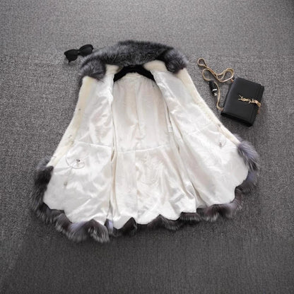 Women's Imitation Fur Overcoat Mid-length Mink Fox Coats