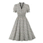 Women's Large Floral Dress Retro Big Swing Dresses