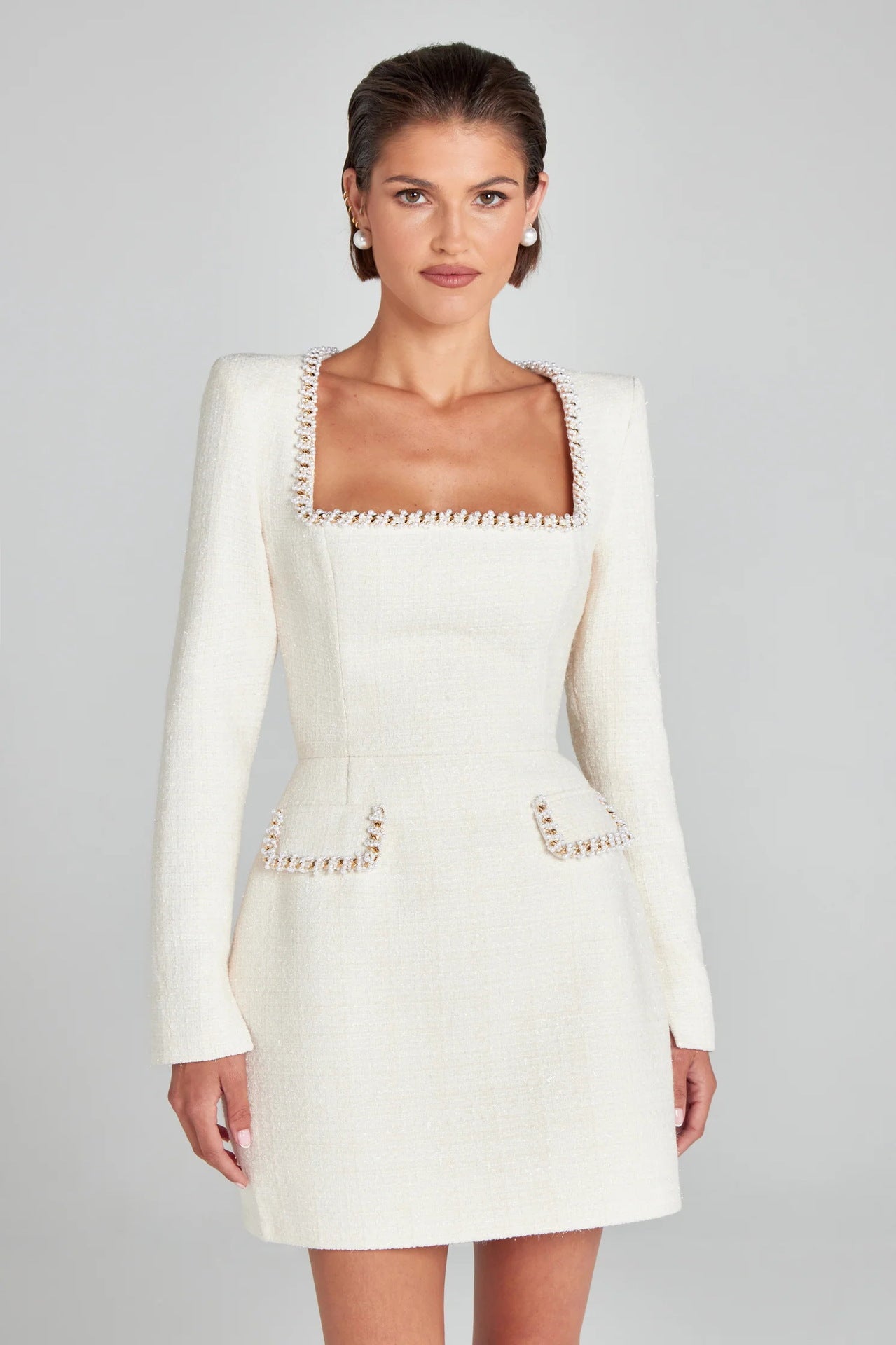 Women's Slim Fit Slimming Long-sleeved Beaded Classic Dresses