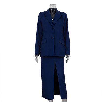 Women's Fashion High Sense Striped Lapel Long Sleeve Suits