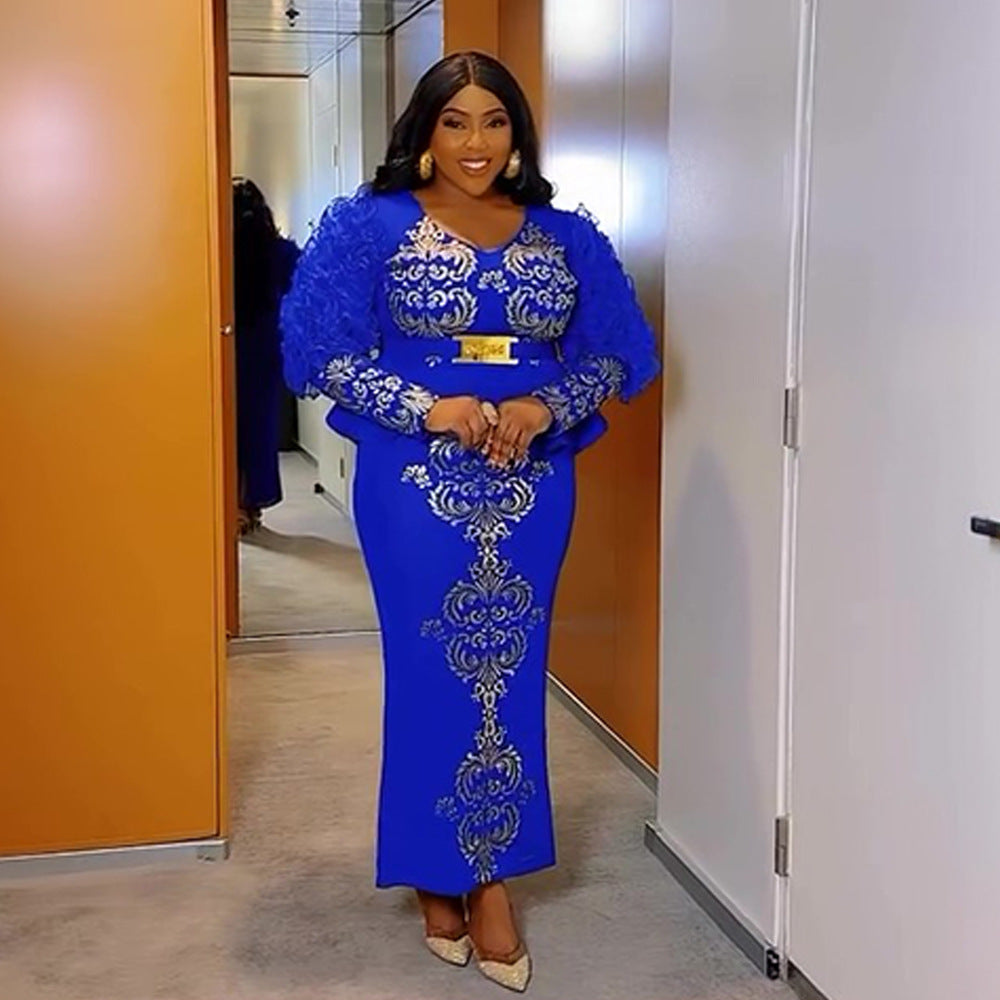 Women's Innovative Dress African Rhinestone Beaded Dresses