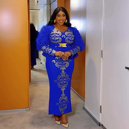 Women's Innovative Dress African Rhinestone Beaded Dresses