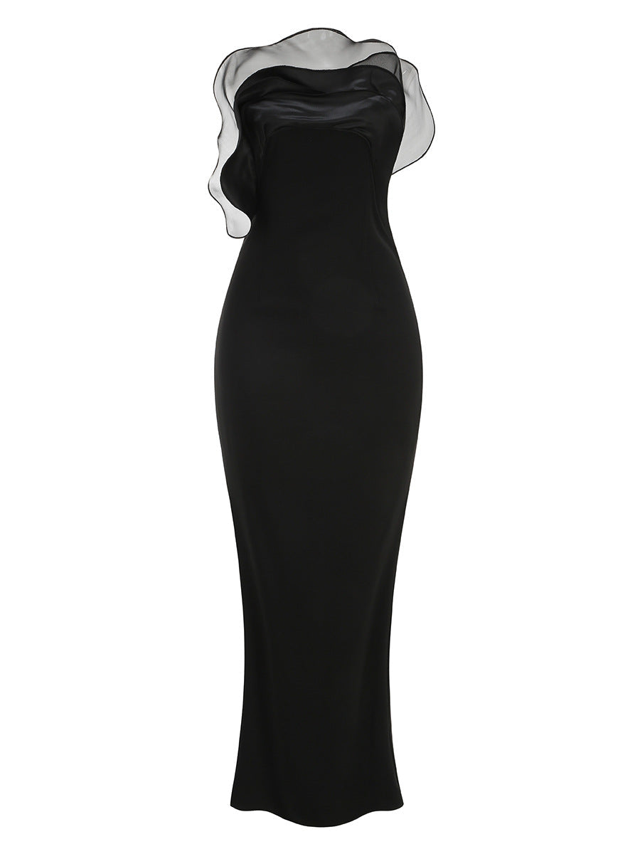 Women's Tube Flower Skinny Long Dress Party Dresses