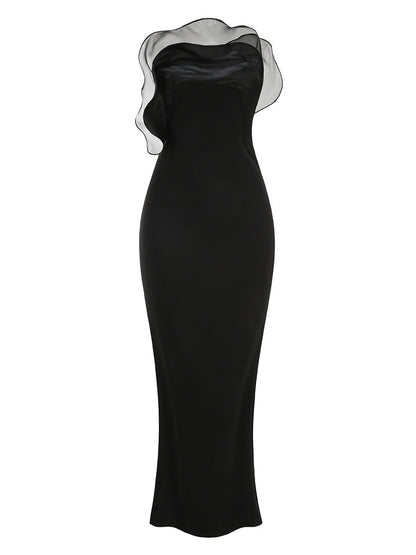 Women's Tube Flower Skinny Long Dress Party Dresses