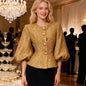 Women's Color Crew Neck Autumn High-grade Puff Coats
