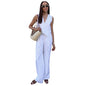 Women's Linen Sleeveless Waistcoat Trousers Two-piece Set Suits