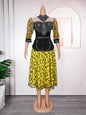 Women's African Rhinestone Bubble Beads Drawstring Lace Dresses