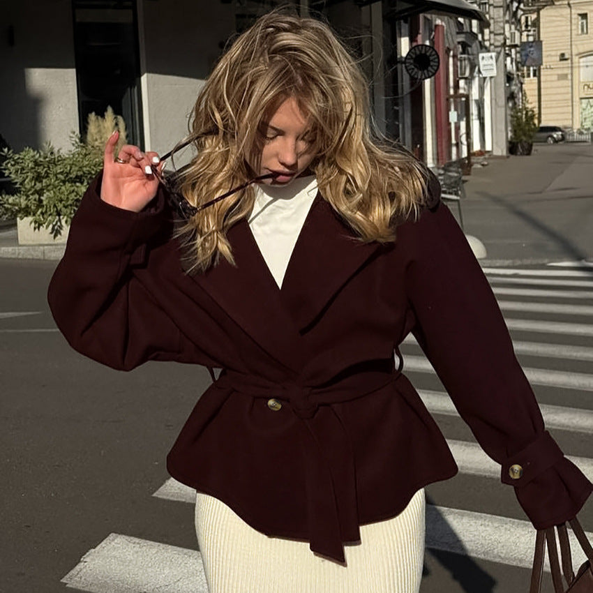 Women's Atmosphere Loose Slimming Temperament Long Sleeve Coats