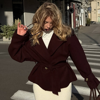 Women's Atmosphere Loose Slimming Temperament Long Sleeve Coats