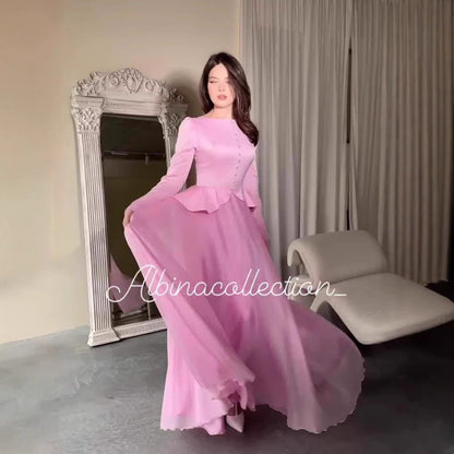 Women's Summer Simple Elegant Graceful Long Sleeve Dresses