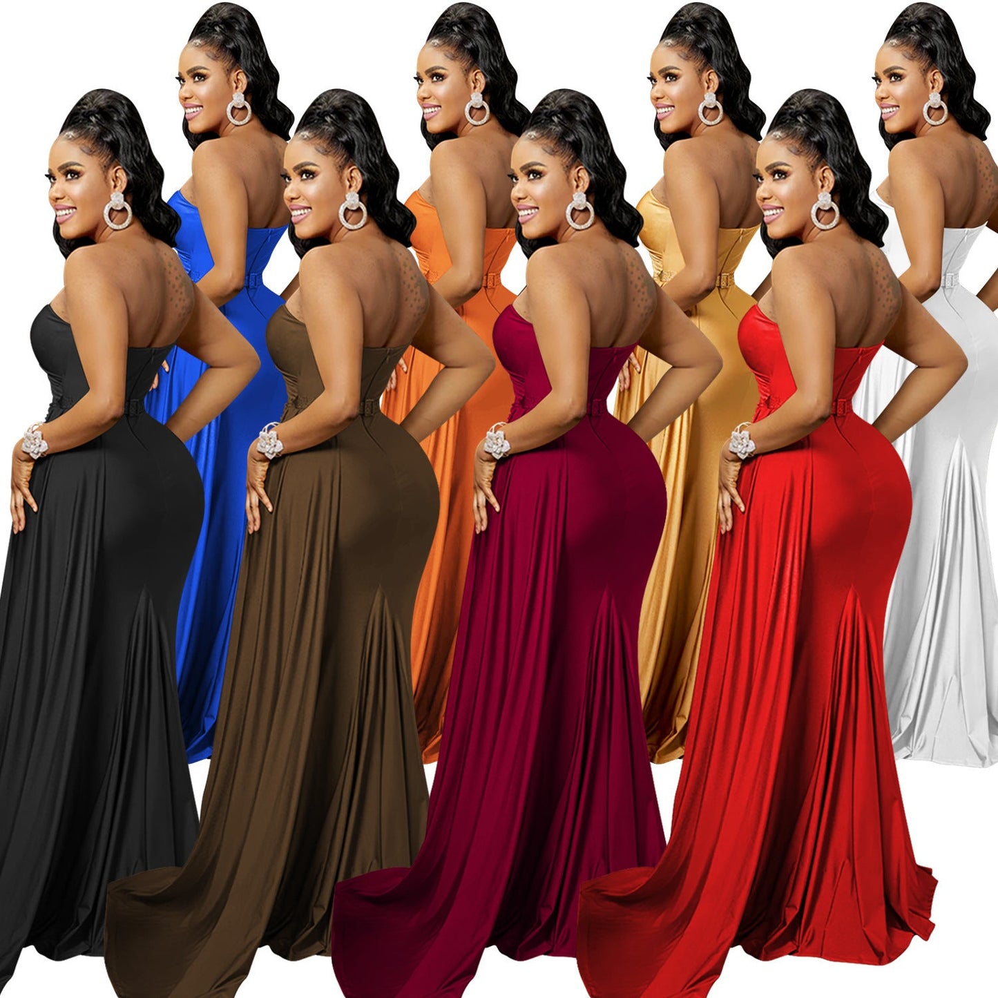 Women's Solid Color Party Tight Sleeve Dress Dresses